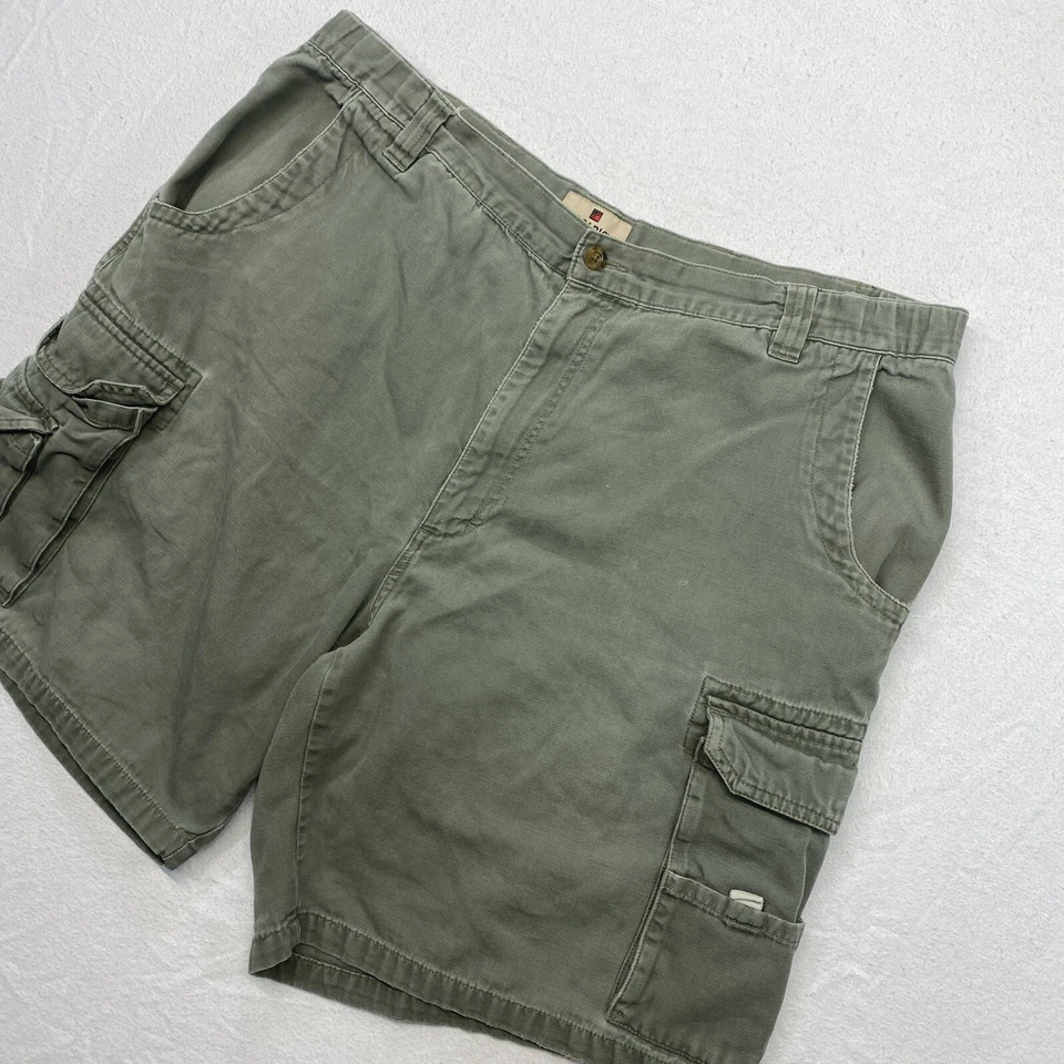 Bermuda cargo Woolrich vintage masculina 38 verde algodão casual caminhada ao ar livre Y2K - Imagem 2 de 4