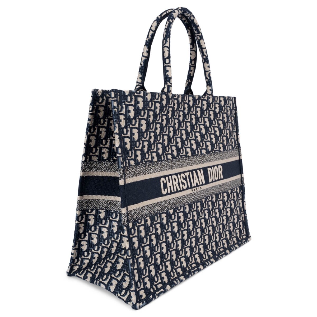 69829 auth CHRISTIAN DIOR blue Oblique canvas LARGE BOOK