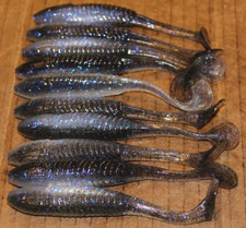5" Swim Minnow Darker Crystal Shad Paddle Tail Swimbait Trailer for A Rig 50 pk