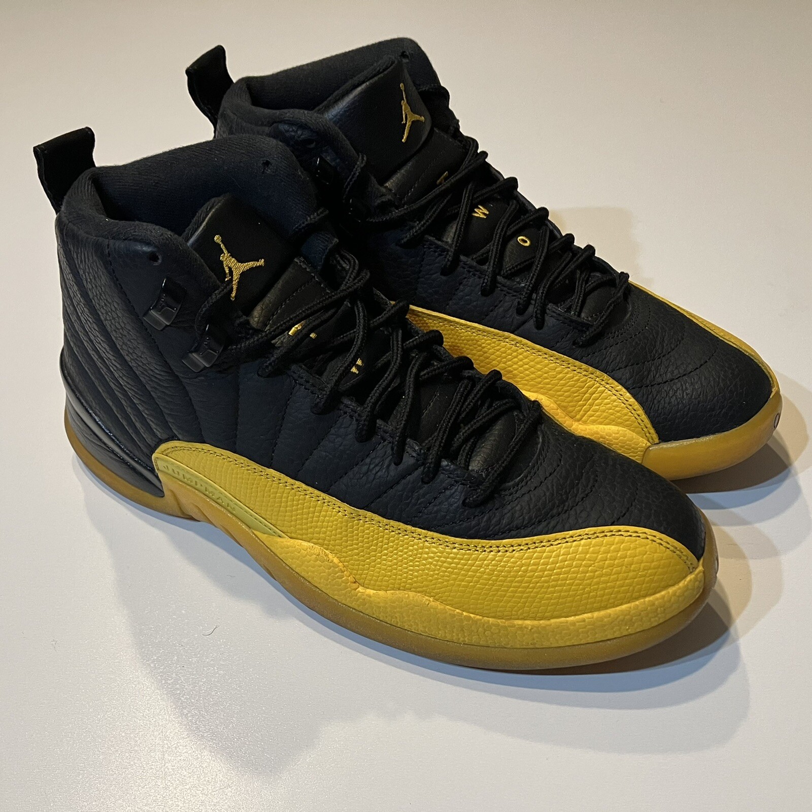 Nike Air Jordan 12 XII Retro University Gold Mens Sz 9.5 Black Yellow  130690 070 | eBay