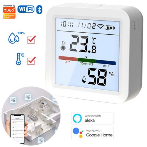 Tuya WIFI Inteligentny termometr Higrometr Czujnik temperatury Wilgotności Czujnik LCD - Zdjęcie 1 z 12