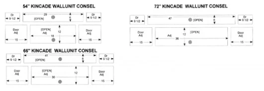 Unidad de pared de centro de entretenimiento tradicional puertas de vidrio de madera maciza 54",66",72" Foto 2 de 2