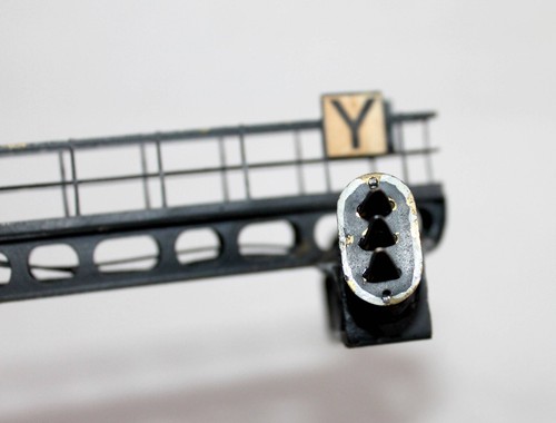 PORTIQUE, POTENCE NACELLE DOUBLE FEU SIGNALISATION, FERROVIAIRE SEMAPHORE HO + N - Foto 7 di 7