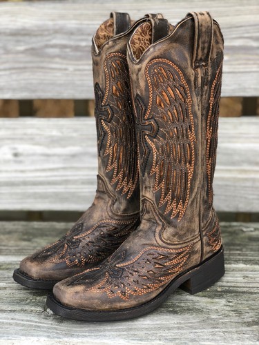 Corral Women's Distressed Brown Wings 