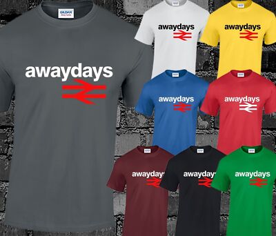 Away Days Herren T-Shirt Top Fußball Hooligan Fußball Fan Freizeit Clobber Ausrüstung