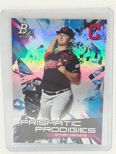 Ethan Hankins 2019 Bowman Chrome Baseball Prismatic Prodigies Cleveland Indians