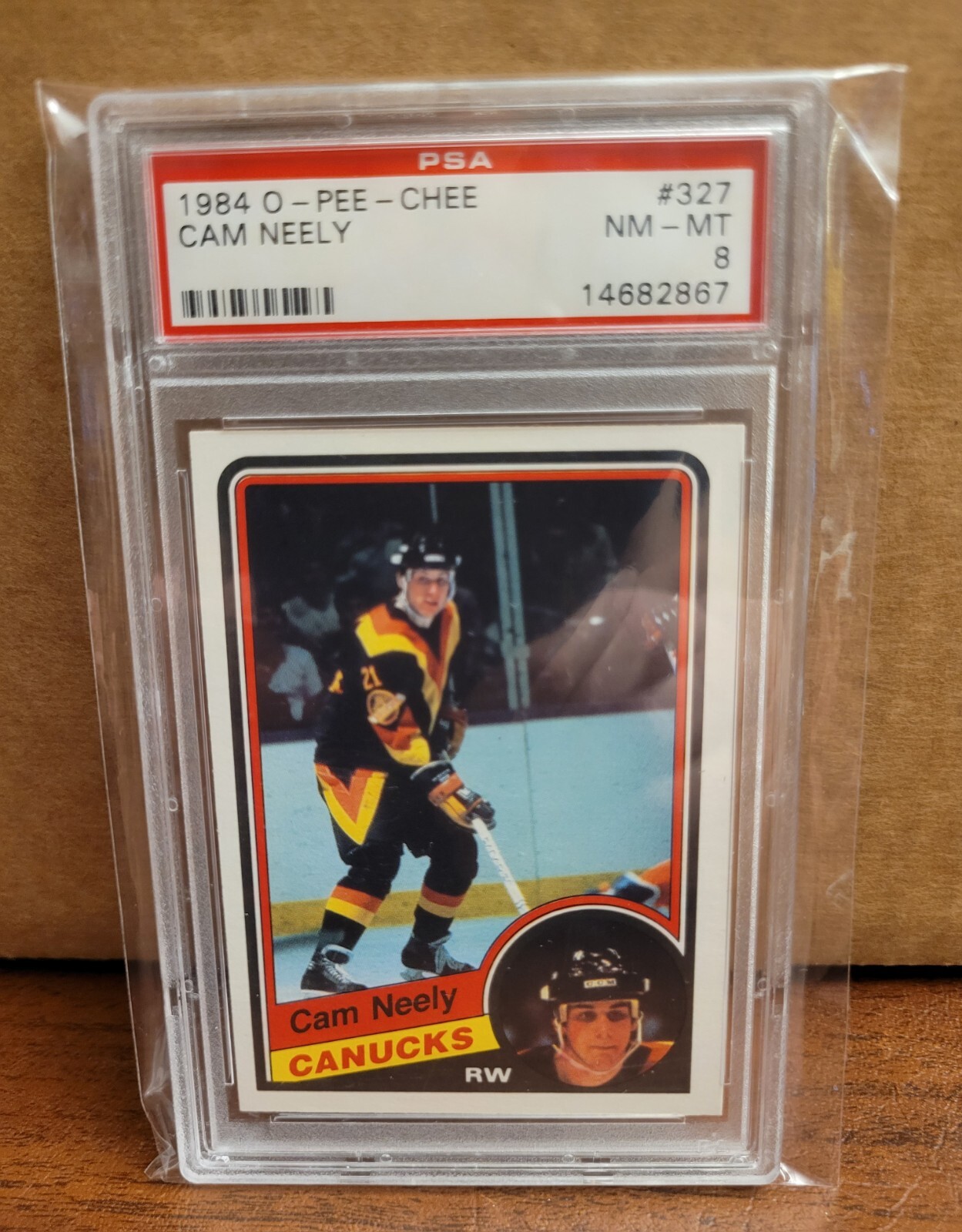 1984 O-PEE-CHEE CAM NEELY ROOKIE CARD PSA 8 NM-MT # 327