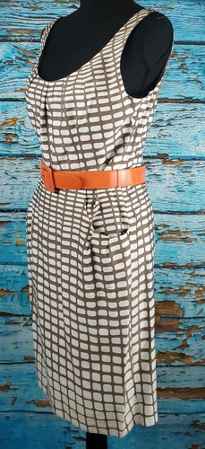 Madison Leigh Brown White Geometric Print Sleeveless Dress Women's Size 6 - Picture 2 of 6