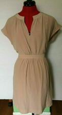 Madewell Silk Moonset Dress WOMENS SIZE 0 TAN LINED EUC *S
