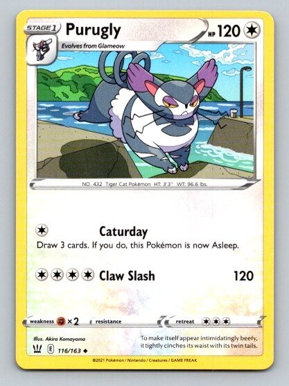 2021 Pokemon Card Battle Styles Purugly 116/163