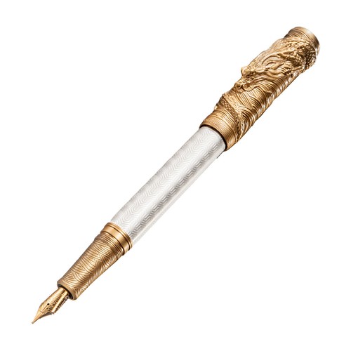 Hongdian A24 Fountain Pen Golden Dragon Year Limited Carving Gift Pen 0.5mm NiJn - Picture 16 of 20