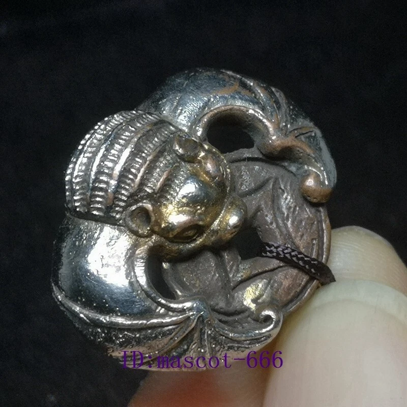 Moneda de murciélago de la suerte talla dorada cobre rojo chino estatua colgante colección de regalo Foto 3 de 4