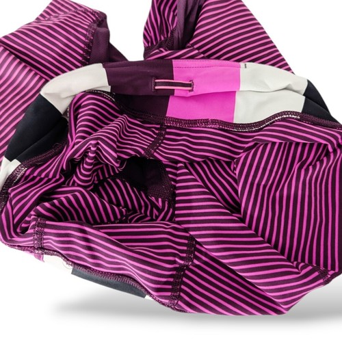 Lululemon Run For Your Life Crop 4 Raspberry Stripe Yoga Fitness - Picture 5 of 5