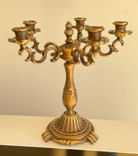 Schwerer 5-flammiger Messing Bronze Kerzenständer Barock vintage antik 29 cm