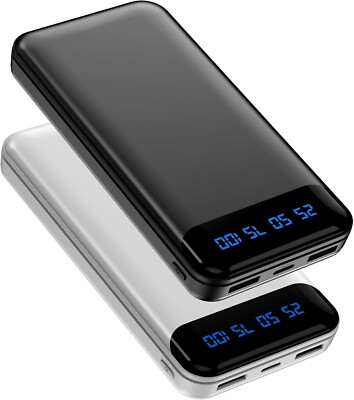 2x Powerbank Akku 16000mAh Power Bank Set mit USB C Extern Ladegerät Handy B316