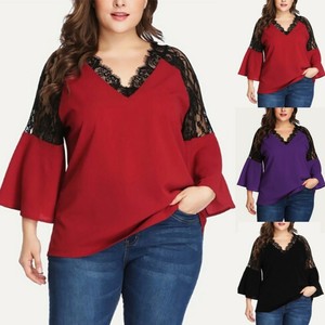 long sleeve lace shirt plus size
