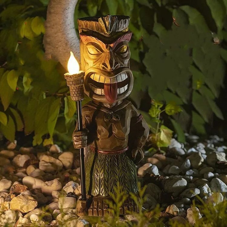 TIKI Solar Powered Outdoor Garden Decor LED Light Ancient Totem