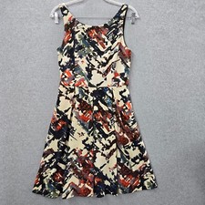 Maeve Anthropologie Women Dress Small Beige Capelle Knee Length Fit & Flare