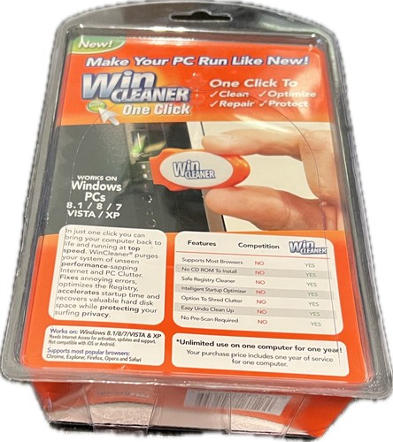 As Seen On TV Win Cleaner 1 Click USB PC Computer Clean Repair Protect Windows - Picture 2 of 2