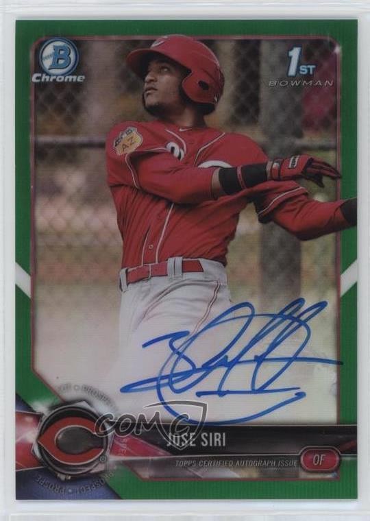 2018 Bowman Chrome Prospect Green Refractor 72/99 Jose Siri #CPA-JS Auto 13iq