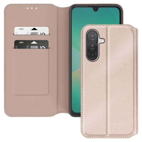 Avizar, KlapphüLle FüR Galaxy A26 Mit Kartenfach Und VideostäNder, Gold-image
