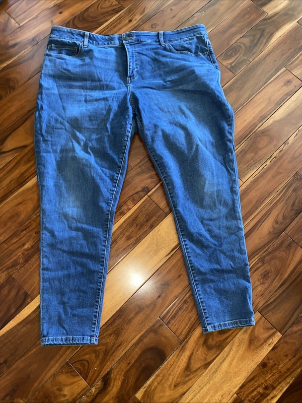 Lularoe Jeans Womens 42 Blue Skinny Ankle Stretch Denim Cotton Blend
