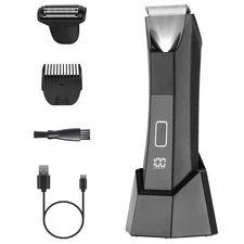2 In 1 Electric Body Trimmer for Men Cordless Beard Groin Ball Pubic Hair Shaver