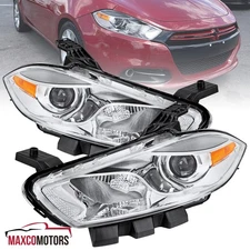 Projector Headlights Fits 2013-2016 Dodge Dart Clear Halogen Lamps Left+Right
