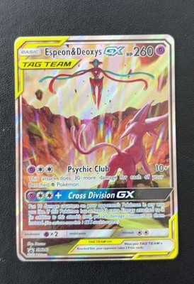 Espeon & Deoxys GX SM240 Sun & Moon Promo Holo Full Art TAG TEAM