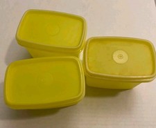 Set Of 3 Vintage Tupperware Yellow Containers...