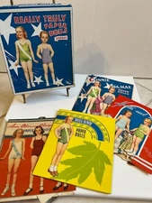 1943 ORIGINAL REALLY TRULY PAPER DOLLS SET OF 4 SAALFIELD PUB. CUT