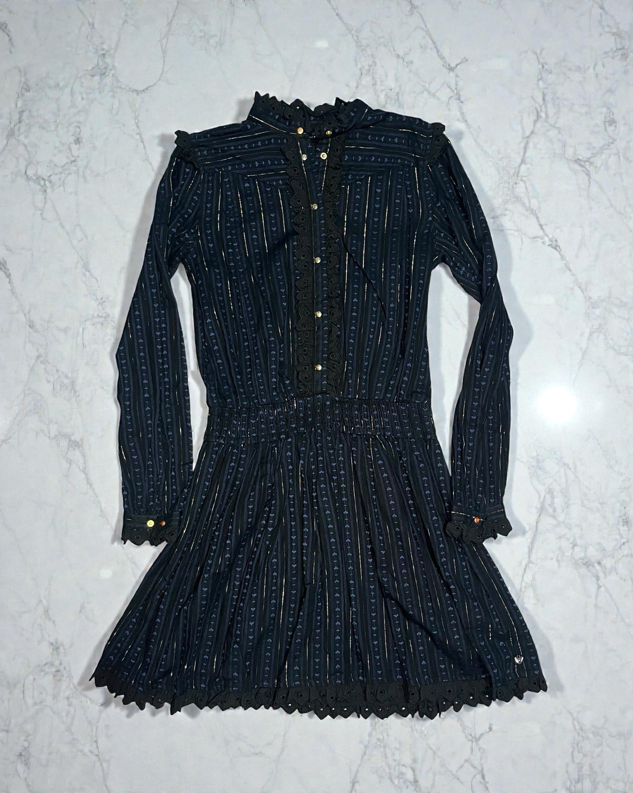 Scotch & Soda black metallic smock dress Size 12