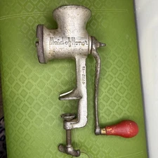 Vtg Sears Maid of Honor Hand Crank Meat Grinder Table Mount Cast Iron USA Retro 
