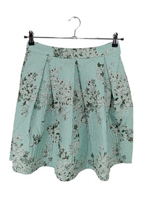 MASSIMO DUTTI High Waist Rock Damen Rock Gr. DE 40 türkis-hellgrau-weiß