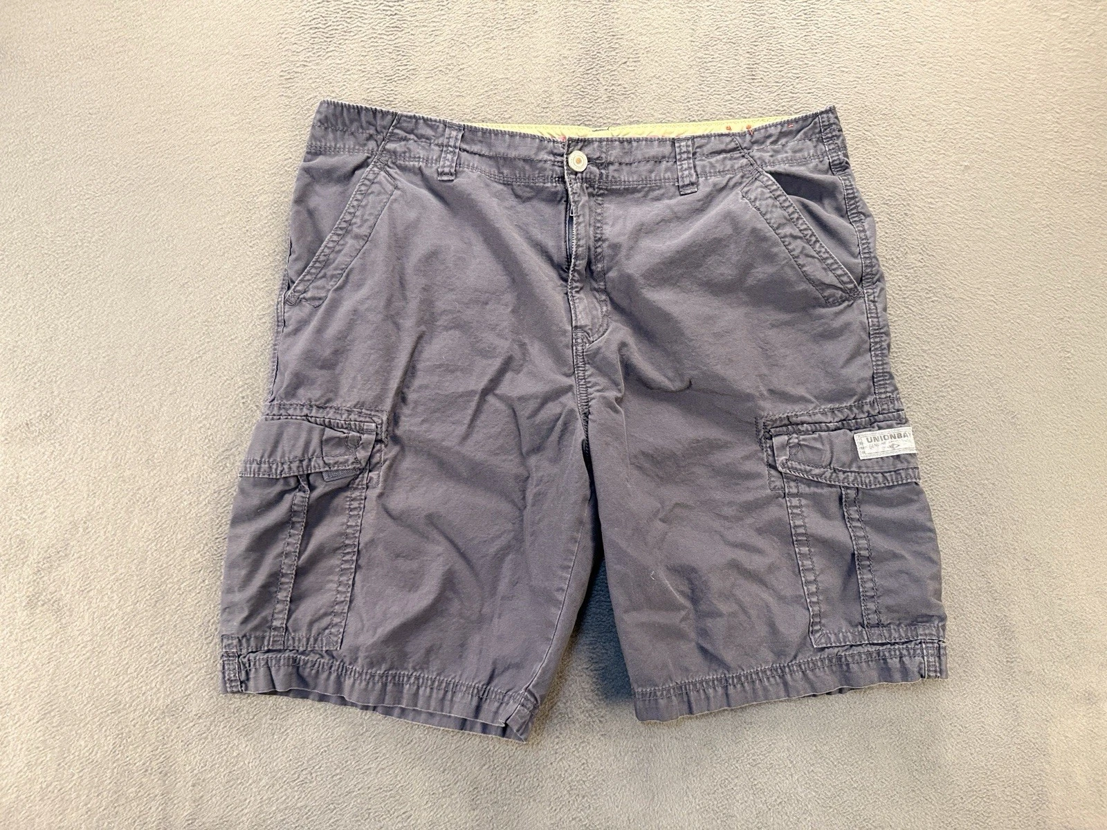 Unionbay Men’s Cargo Shorts Size 40 Blue 100% Cotton Relaxed Fit Utility Pockets