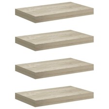 Stylish Wall Mounted Floating Shelves, Set of 4, Oak Color, Durable Honeycomb...