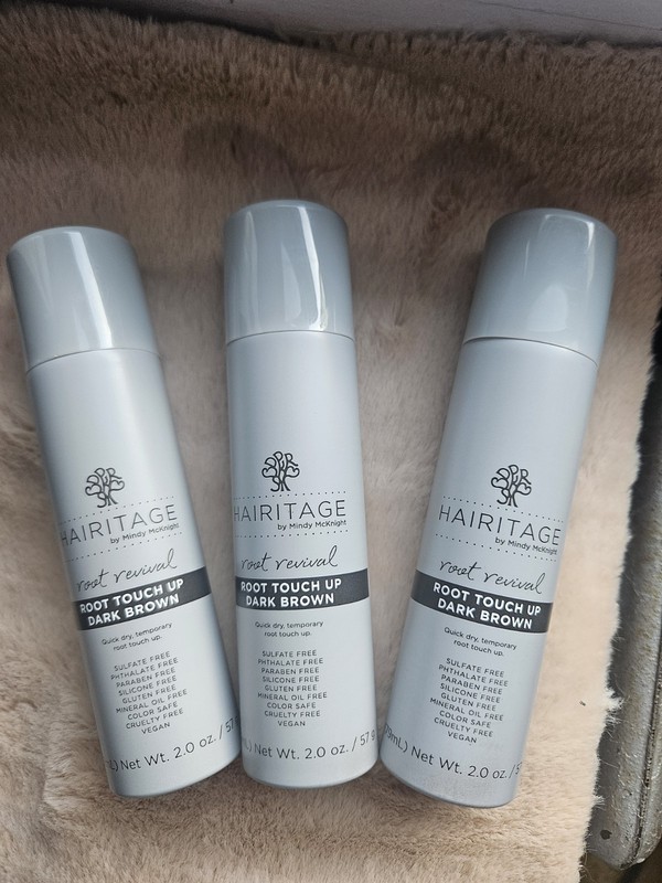 3Pack Hairitage By Mindy Mcknight Root Revival Root Touch Up Spray Dark Brown