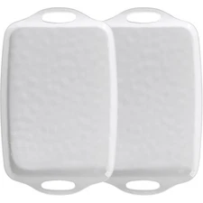 Large Serving Tray with Handles,19”x12” Large Rectangular Melamine Serving Pl...