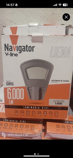 Luminaria LED Vial Navigator V-Line 6000lm 50W IP65 Luz Neutra 5000K Gris