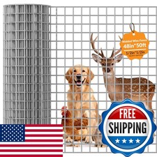 Welded Wire Fence 1/2 in 48 x 50 ft 16 Gauge Hot Dip Galvanized for Poultry