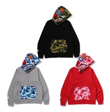 A BATHNIG APE Men's ABC CAMO SHARK FULL ZIP HOODIE 1M30115301