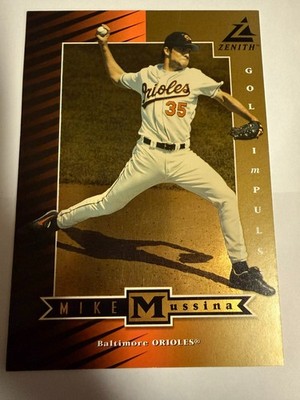 1998 Pinnacle Zenith 5x7 MIKE MUSSINA Gold Impulse /100 *Has Damage* See Pics