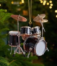 Drum Set Ornament 2025, Custom Name Acrylic Christmas Music Decor