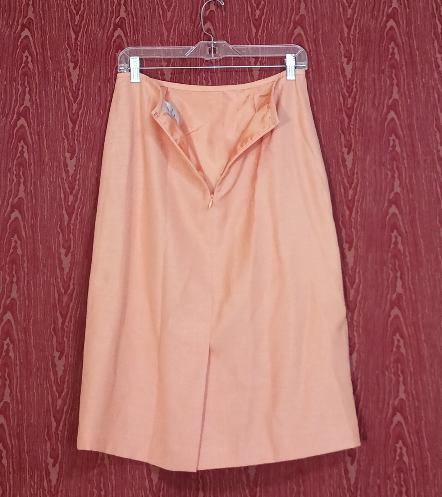 LE SUIT 2 Piece Peach Long Sleeve Collared Button Up Skirt Suit Women's Sz 6