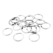 20 Pcs Metal Double Loop Split Key Rings Keychains Holder 30mm Outer Dia