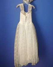 David’s Bridal Lace Wedding Dress Floor Length Drop Waist Sheer Wide Straps