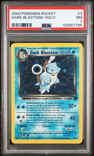 2000 POKEMON ROCKET #3 DARK BLASTOISE-HOLO PSA 7