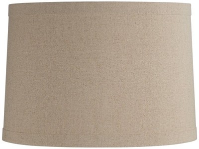 Natural Linen Medium Drum Lamp Shade 15'' Top x 16'' Bottom x 11'' High (Spider)