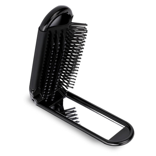 Portable Travel Hair Brush, Small Foldable Hairbrush Compact Brush Black