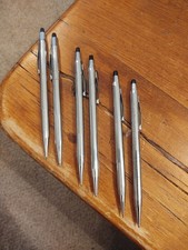 VINTAGE Lot of 6 CROSS Chrome Pens and Pencils 3-Sets,3 Pens,3 Pencils